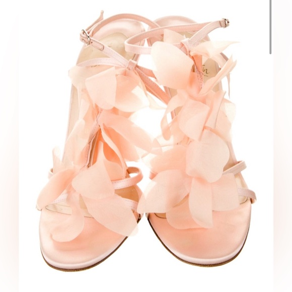 Christian Louboutin Pink Crepe Satin Petal Sandals,New Products : American Fashion Style Bags On Sale